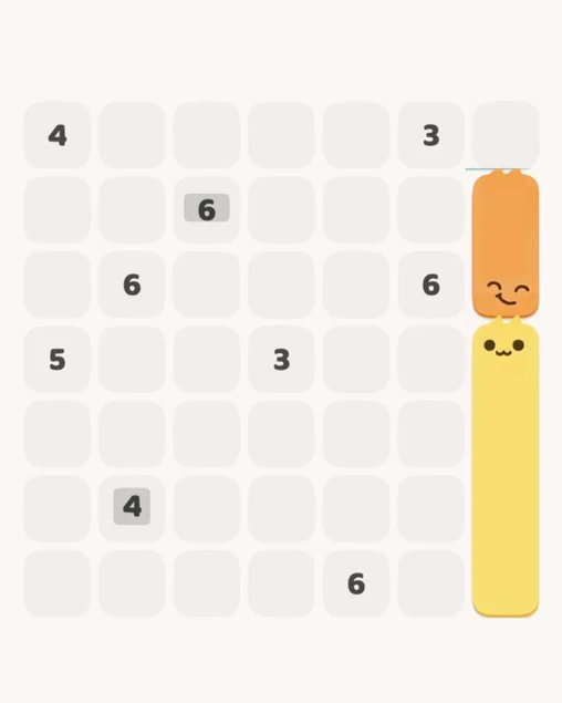 MeowBlock Level 10 after step 2, placing the 4-cell vertical block at the middle-right area