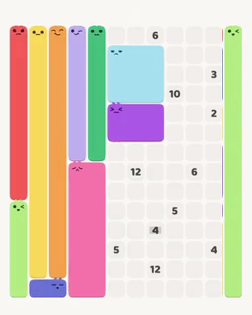 MeowBlock Level 100 after step 11, placing the 14-cell vertical block at the middle-right area