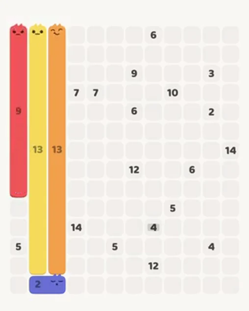 MeowBlock Level 100 after step 4, placing the 9-cell vertical block at the middle-left area