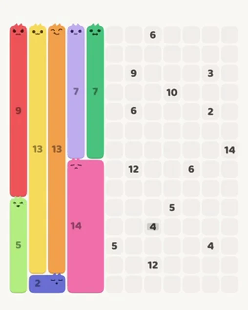 MeowBlock Level 100 after step 8, placing the 7-cell vertical block at the upper center