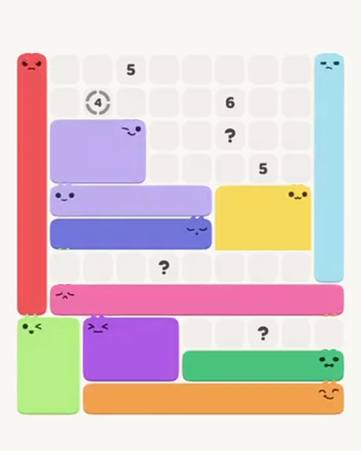MeowBlock Level 103 after step 11, placing the 6-cell rectangular block at the upper-left area