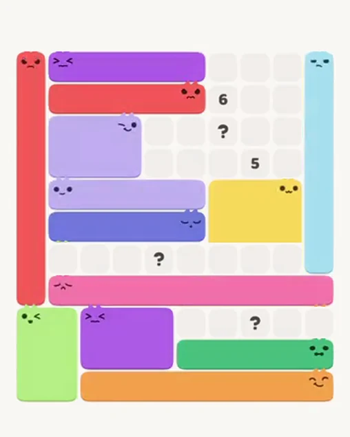 MeowBlock Level 103 after step 13, placing the 5-cell horizontal block at the upper center