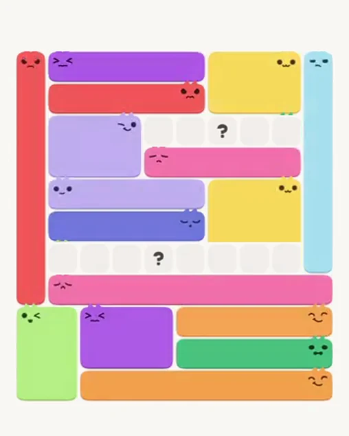 MeowBlock Level 103 after step 16, placing the 5-cell horizontal block at the lower-right area