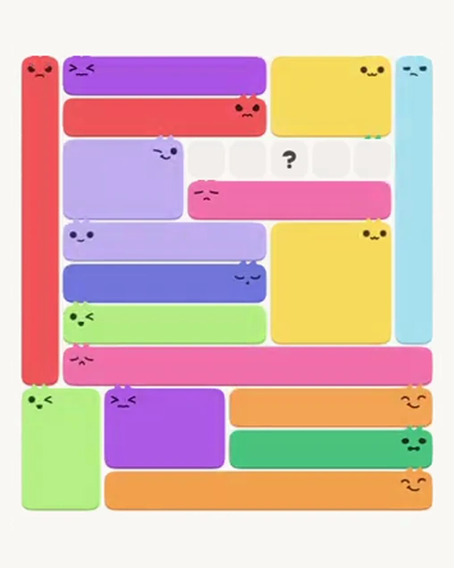MeowBlock Level 103 after step 17, placing the 8-cell horizontal block at the middle center