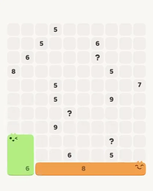 MeowBlock Level 103 after step 2, placing the 6-cell rectangular block at the lower-left area