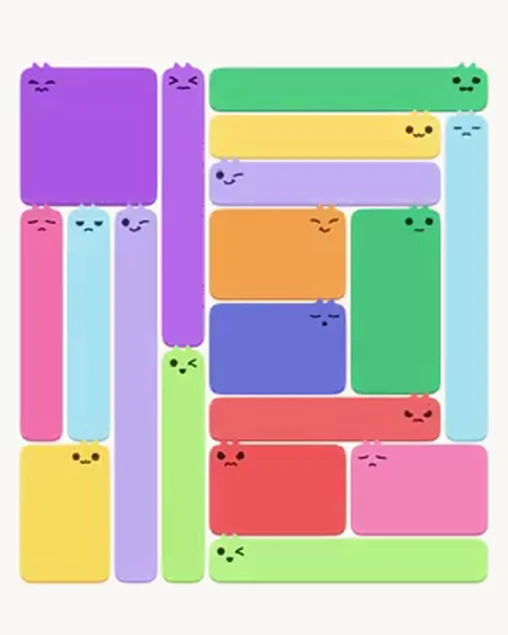 MeowBlock Level 104 after step 18, placing the 7-cell vertical block at the middle-right area