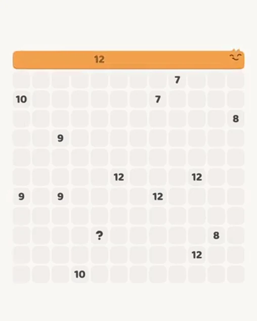 MeowBlock Level 105 after step 1, placing the 12-cell horizontal block at the upper center