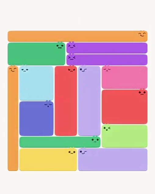 MeowBlock Level 105 after step 15, placing the 7-cell horizontal block at the lower center