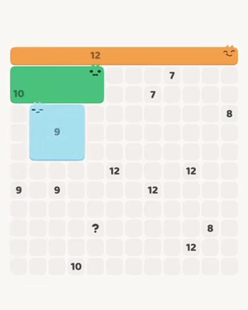 MeowBlock Level 105 after step 3, placing the 9-cell square block at the middle-left area