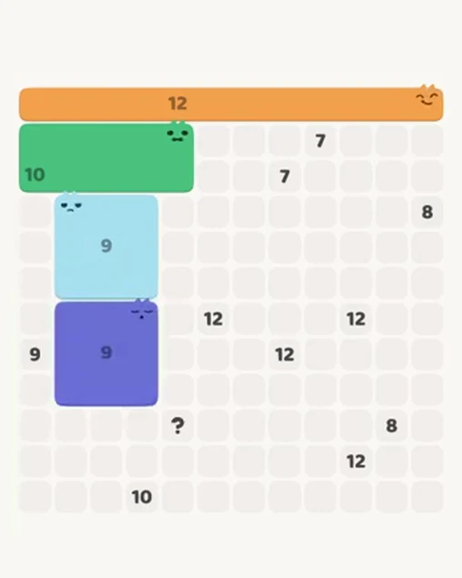 MeowBlock Level 105 after step 4, placing the 9-cell square block at the lower-left area