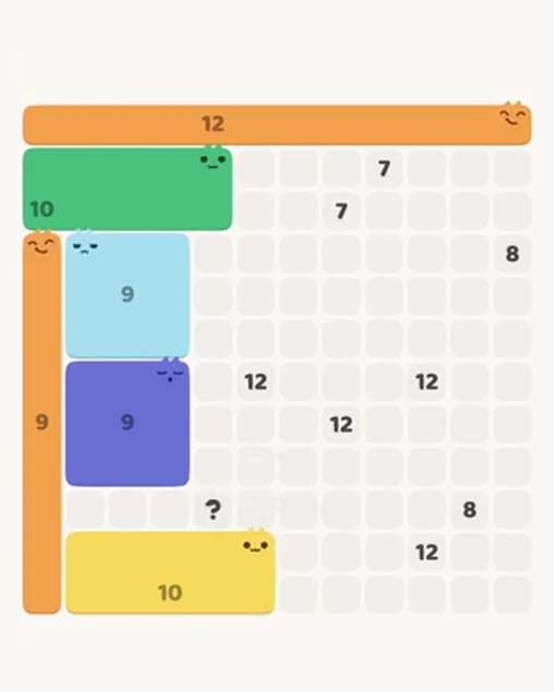 MeowBlock Level 105 after step 6, placing the 10-cell rectangular block at the lower-left area