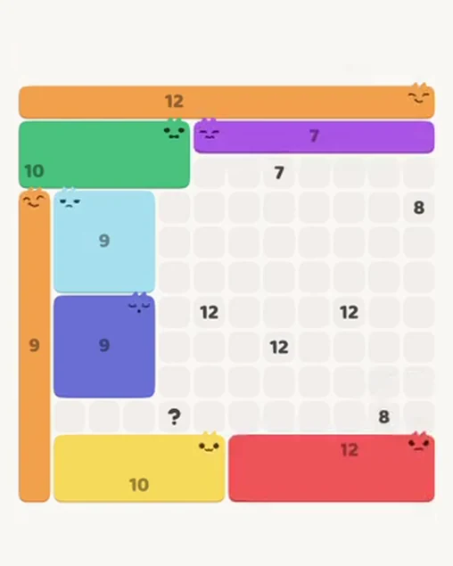MeowBlock Level 105 after step 8, placing the 7-cell horizontal block at the upper-right area