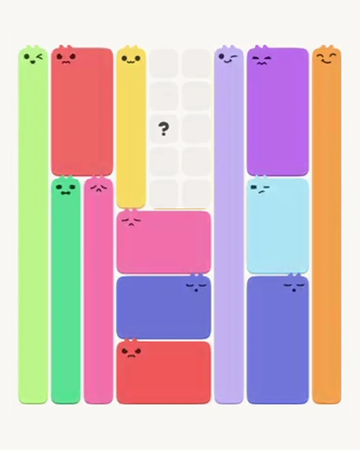 MeowBlock Level 109 after step 13, placing the 8-cell rectangular block at the upper-left area