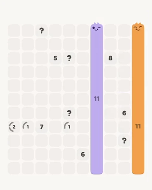 MeowBlock Level 109 after step 2, placing the 11-cell vertical block at the middle-right area
