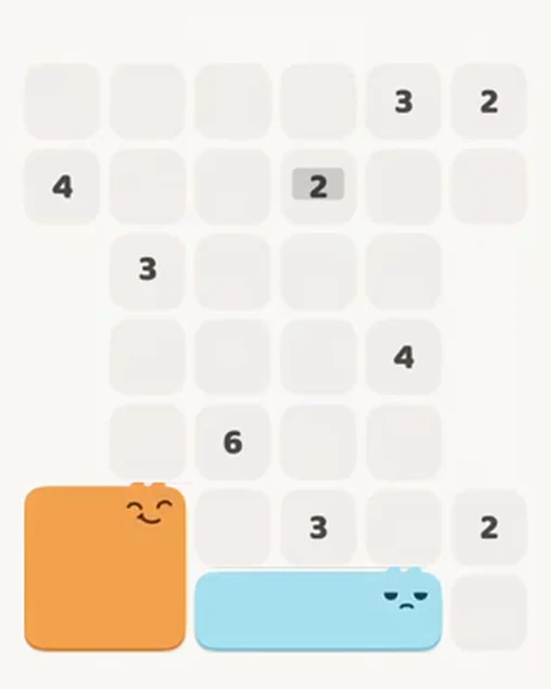 MeowBlock Level 11 after step 2, placing the 3-cell horizontal block at the lower-right area