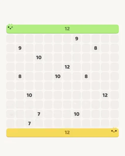 MeowBlock Level 110 after step 2, placing the 12-cell horizontal block at the lower center