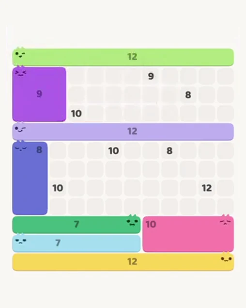 MeowBlock Level 110 after step 8, placing the 9-cell square block at the upper-left area