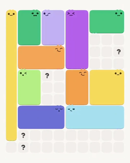 MeowBlock Level 112 after step 11, placing the 9-cell square block at the middle-right area
