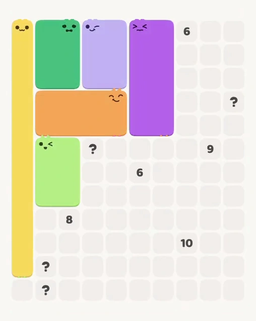 MeowBlock Level 112 after step 6, placing the 6-cell rectangular block at the middle-left area