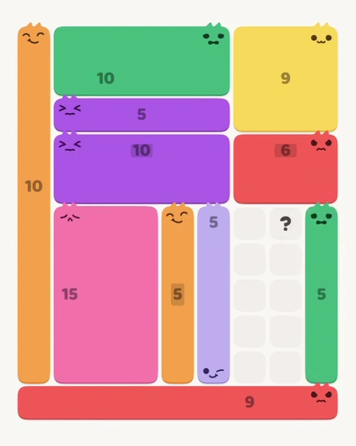 MeowBlock Level 113 after step 11, placing the 5-cell vertical block at the lower-right area