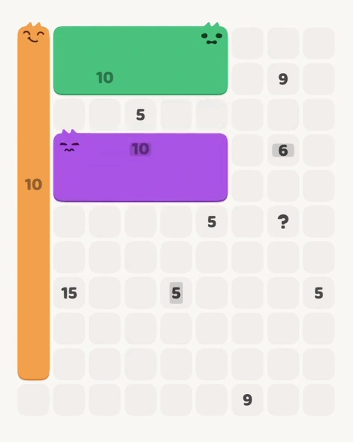 MeowBlock Level 113 after step 3, placing the 10-cell rectangular block at the middle center