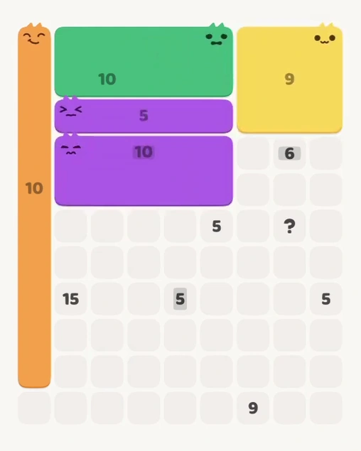 MeowBlock Level 113 after step 5, placing the 9-cell square block at the upper-right area