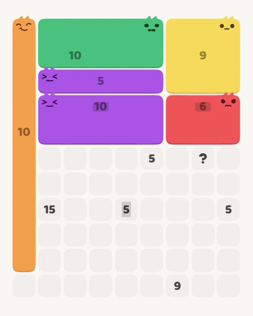 MeowBlock Level 113 after step 6, placing the 6-cell rectangular block at the middle-right area