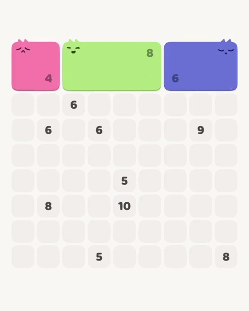 MeowBlock Level 115 after step 3, placing the 4-cell square block at the upper-left area
