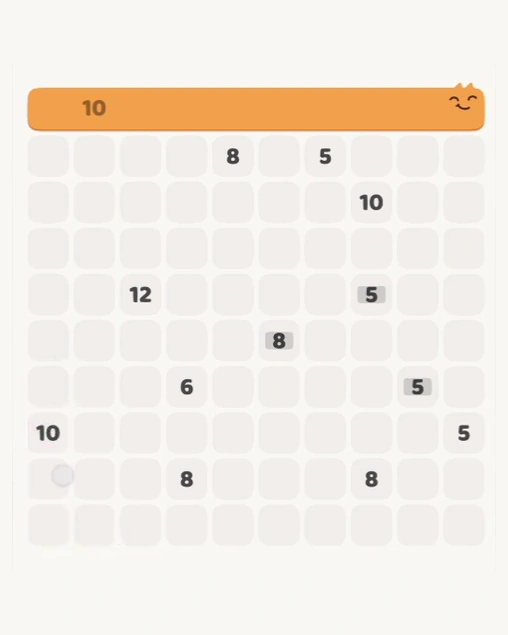 MeowBlock Level 116 after step 1, placing the 10-cell horizontal block at the upper center