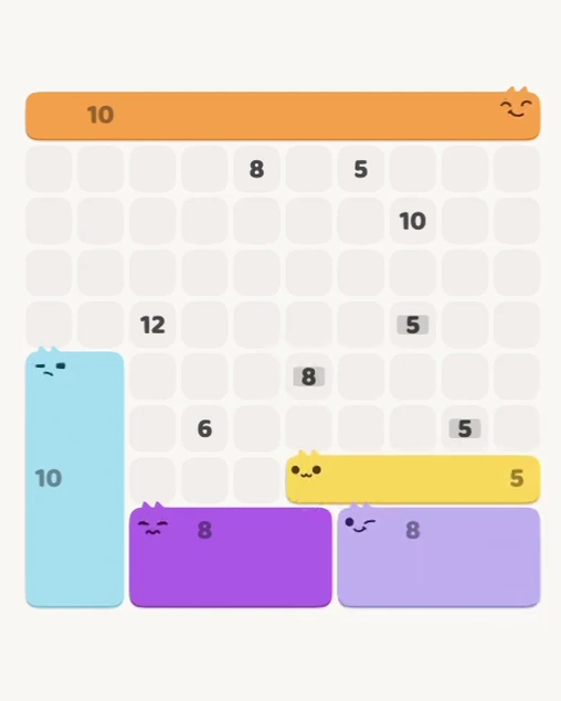MeowBlock Level 116 after step 5, placing the 5-cell horizontal block at the lower-right area