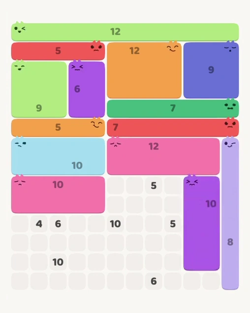 MeowBlock Level 117 after step 14, placing the 10-cell rectangular block at the lower-right area