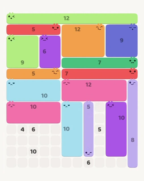 MeowBlock Level 117 after step 16, placing the 5-cell vertical block at the lower-right area