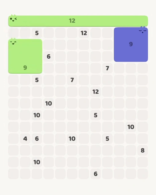 MeowBlock Level 117 after step 3, placing the 9-cell square block at the upper-left area