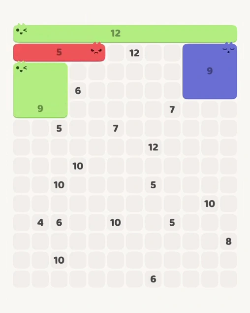 MeowBlock Level 117 after step 4, placing the 5-cell horizontal block at the upper-left area