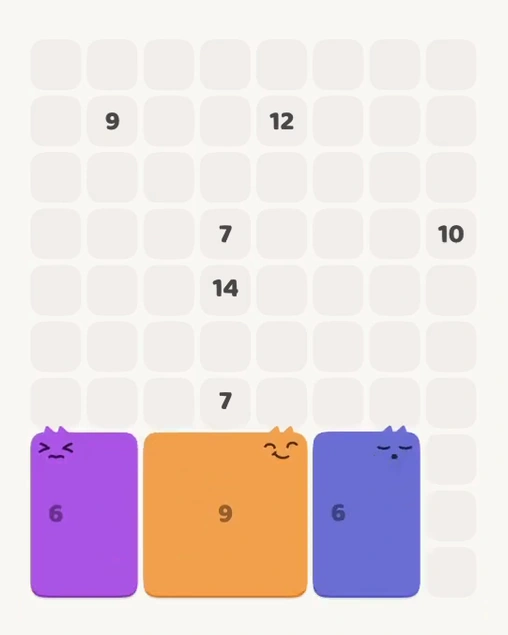 MeowBlock Level 118 after step 3, placing the 6-cell rectangular block at the lower-right area