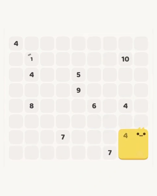 MeowBlock Level 119 after step 1, placing the 4-cell square block at the lower-right area