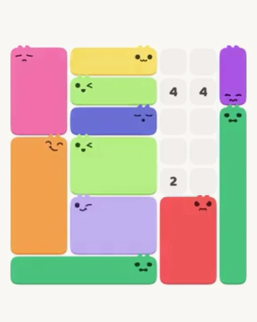 MeowBlock Level 12 after step 11, placing the 6-cell rectangular block at the lower center