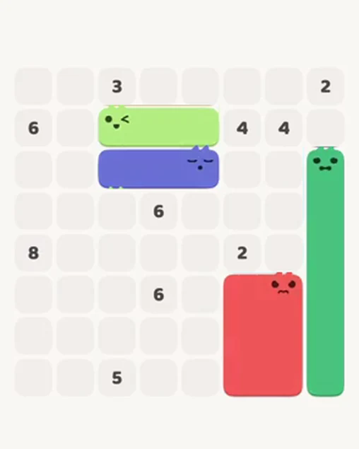 MeowBlock Level 12 after step 4, placing the 3-cell horizontal block at the upper center