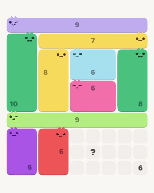 MeowBlock Level 120 after step 10, placing the 6-cell rectangular block at the lower center