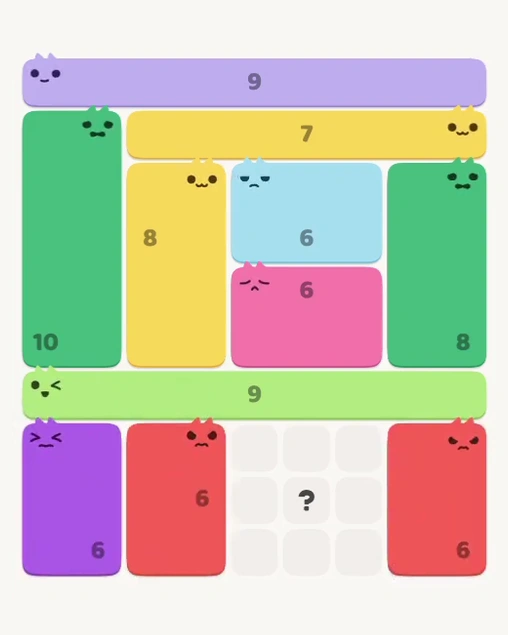 MeowBlock Level 120 after step 11, placing the 6-cell rectangular block at the lower-right area