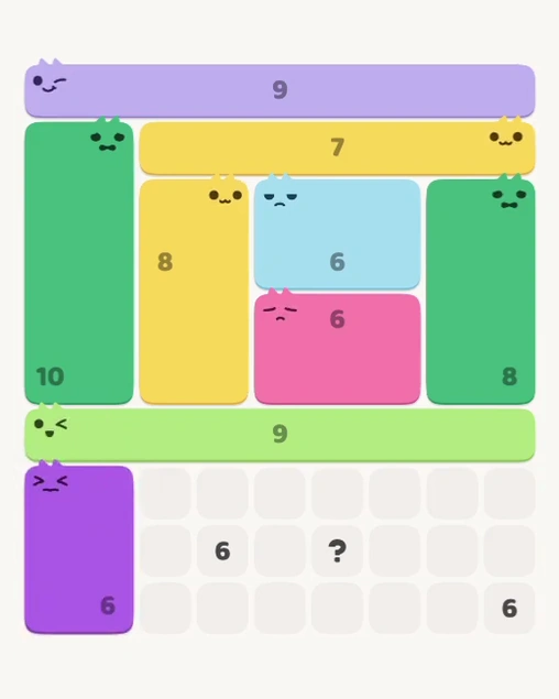 MeowBlock Level 120 after step 9, placing the 6-cell rectangular block at the lower-left area