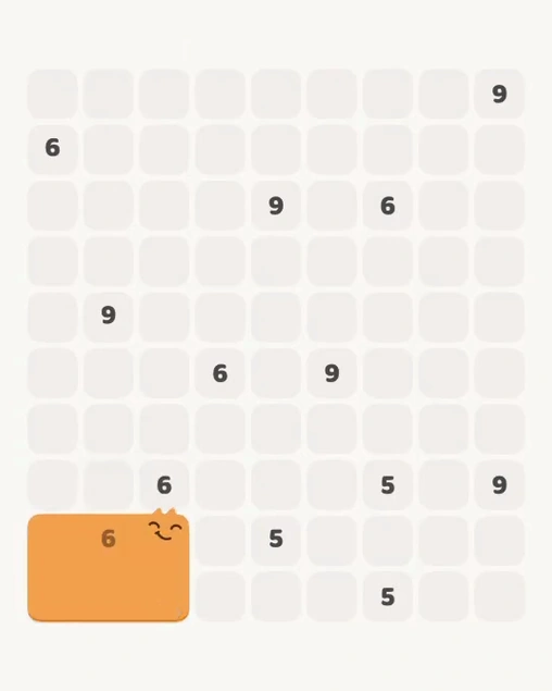 MeowBlock Level 122 after step 1, placing the 6-cell rectangular block at the lower-left area