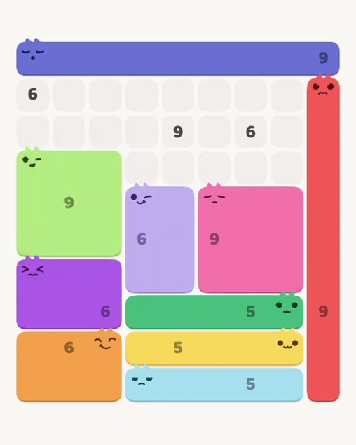 MeowBlock Level 122 after step 10, placing the 9-cell square block at the middle-left area