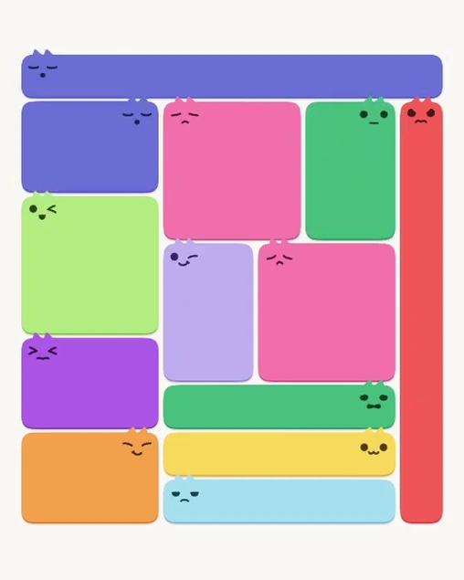 MeowBlock Level 122 after step 13, placing the 6-cell rectangular block at the upper-left area