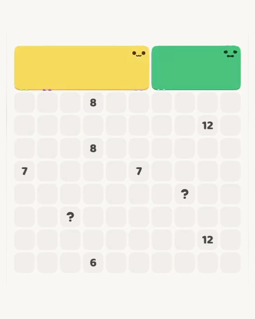MeowBlock Level 125 after step 2, placing the 8-cell rectangular block at the upper-right area