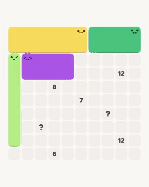 MeowBlock Level 125 after step 4, placing the 8-cell rectangular block at the middle center