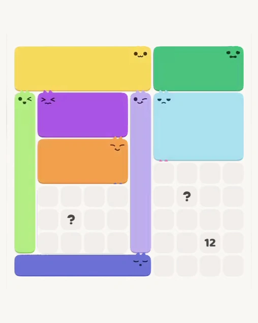 MeowBlock Level 125 after step 8, placing the 12-cell rectangular block at the middle-right area