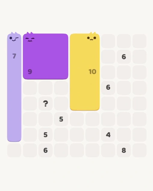 MeowBlock Level 127 after step 3, placing the 10-cell rectangular block at the middle center