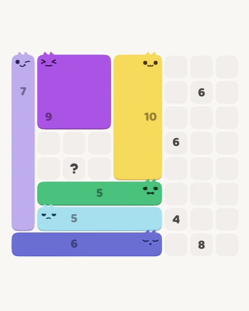 MeowBlock Level 127 after step 6, placing the 6-cell horizontal block at the lower center