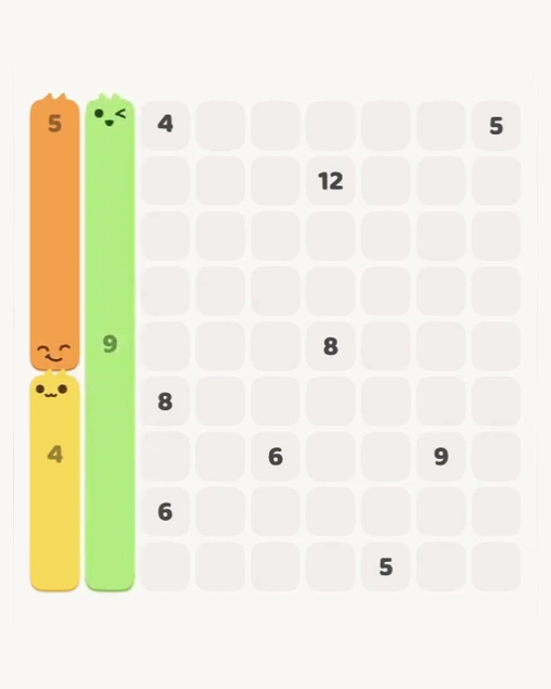 MeowBlock Level 128 after step 3, placing the 9-cell vertical block at the middle-left area